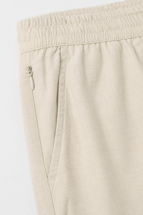 Natural Linen Blend Shorts for men — regular fit