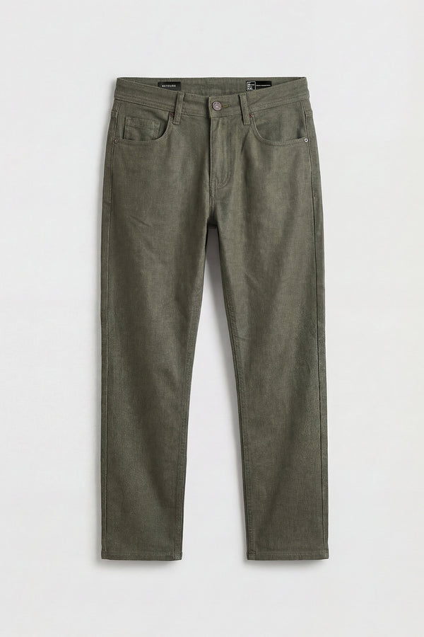 Olive Air Denim for men in blend of premium cotton & superfine polyester