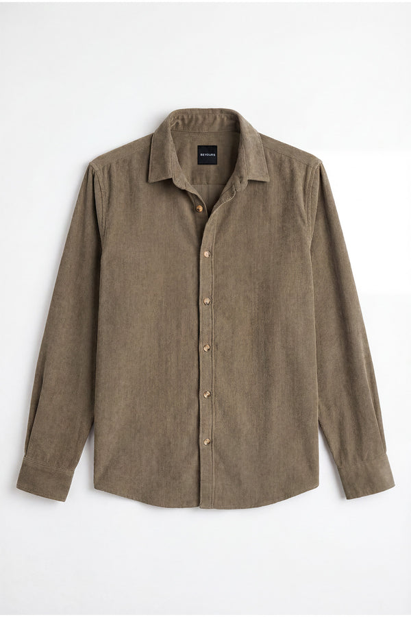 Stone Corduroy Shirt for men in 100% premium cotton, Cord weave
