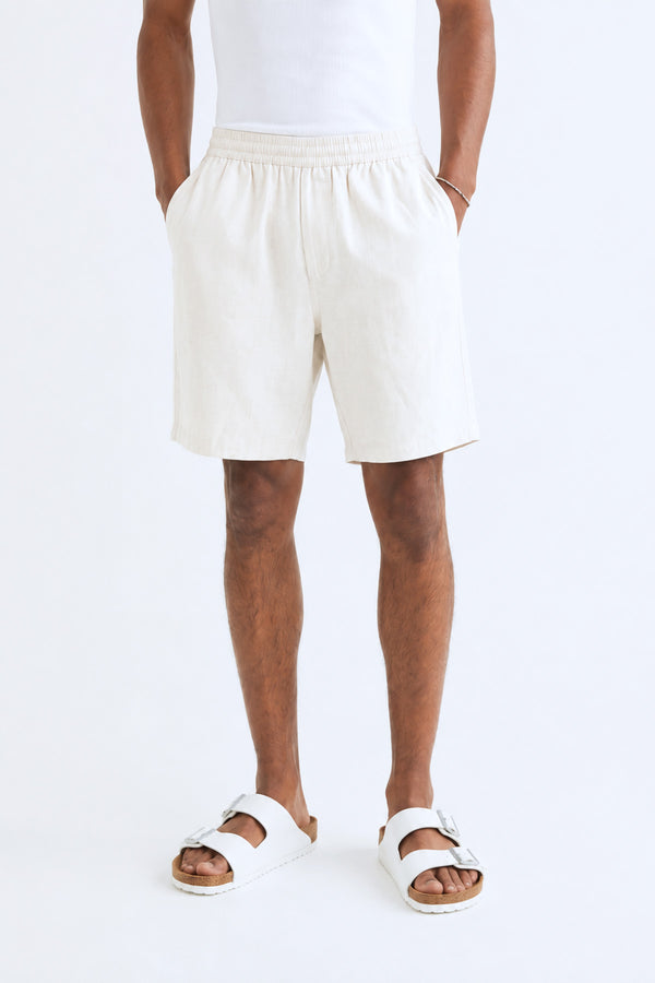 White Linen Blend Shorts for men — lightweight and breathable