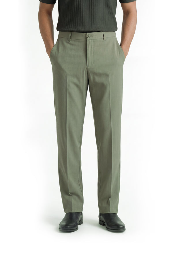 Moss olive Classic Pant for men in triblend Viscose, Polyester, Elastane