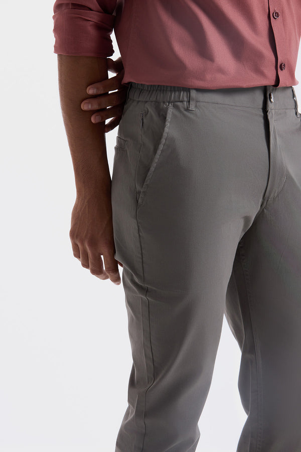 Air Steel Grey Pant Trouser for men in 98% premium cotton, 2% elastane