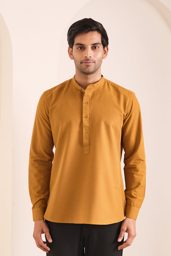 Goldenrod Kurta for men — regular fit with relaxed chest and arms