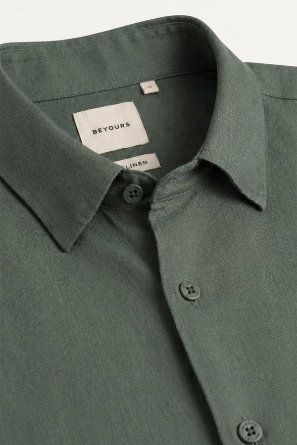 Moss Valley Linen Shirt for men in 100% Belgian Linen (60s)