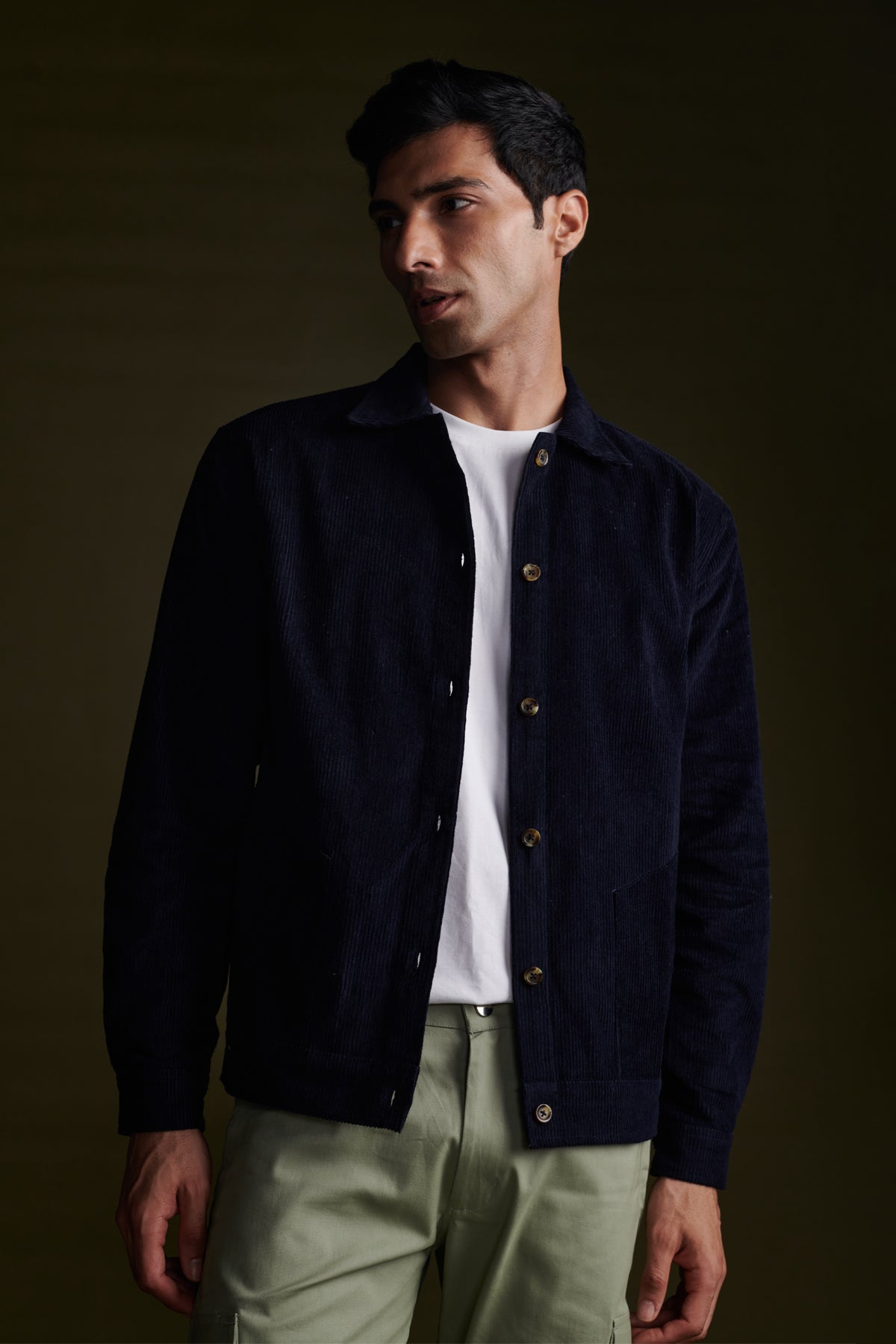 Navy Corduroy Jacket Beyours Essentials Private Limited