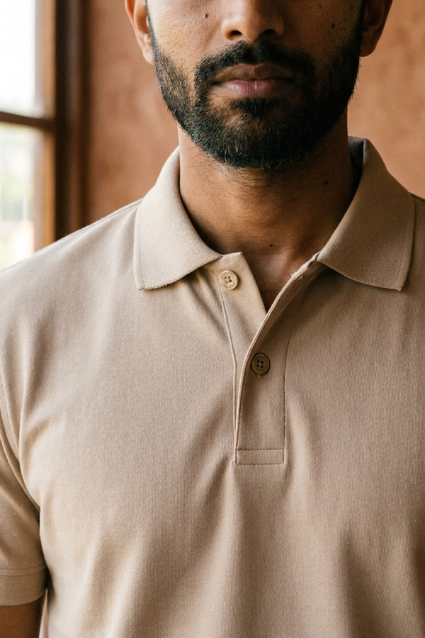 Lunar Beige Nxt Gen Polo T-Shirt for Men - Beyours