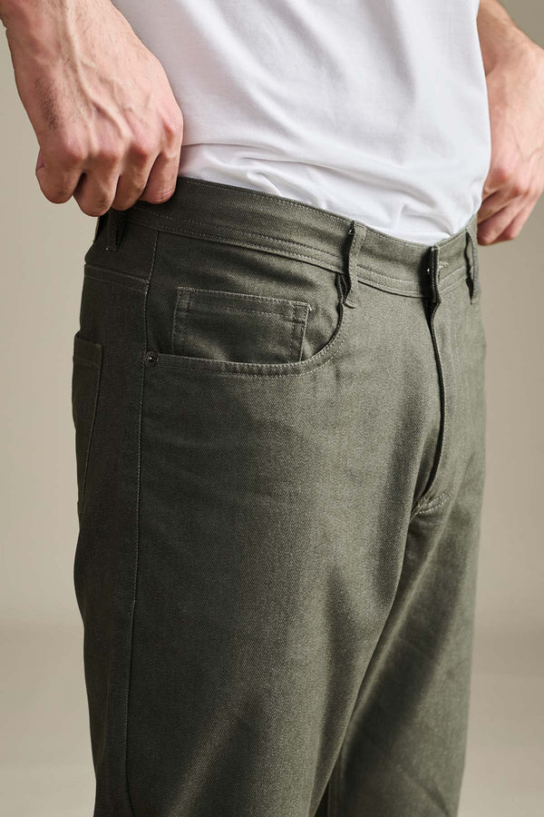 Olive Air Denim for men — ultralight weight and stretchable fabric