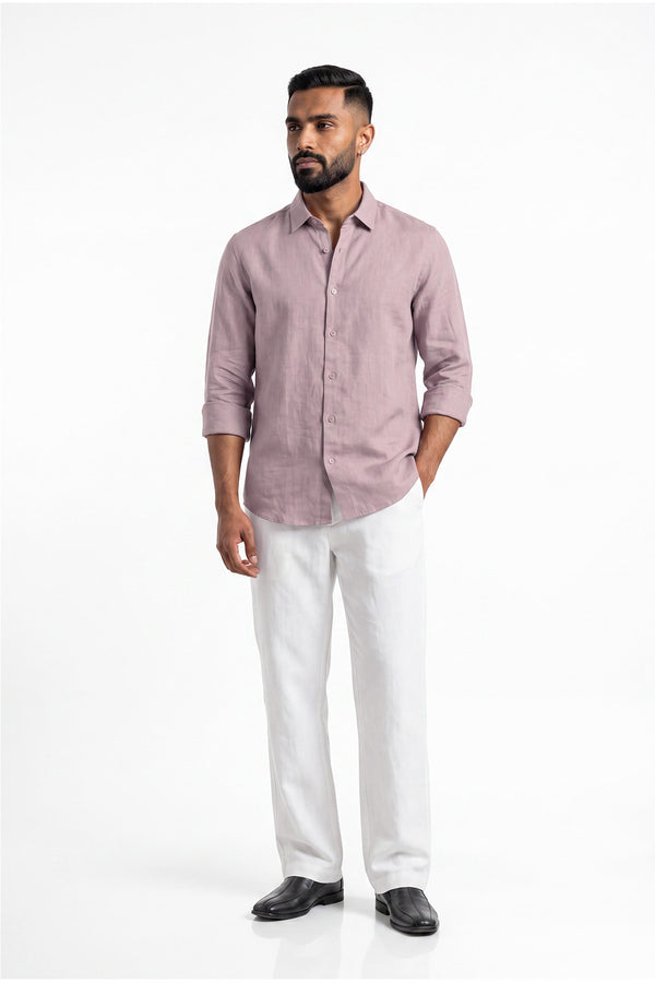Orchid Bloom Linen Shirt for men — regular fit