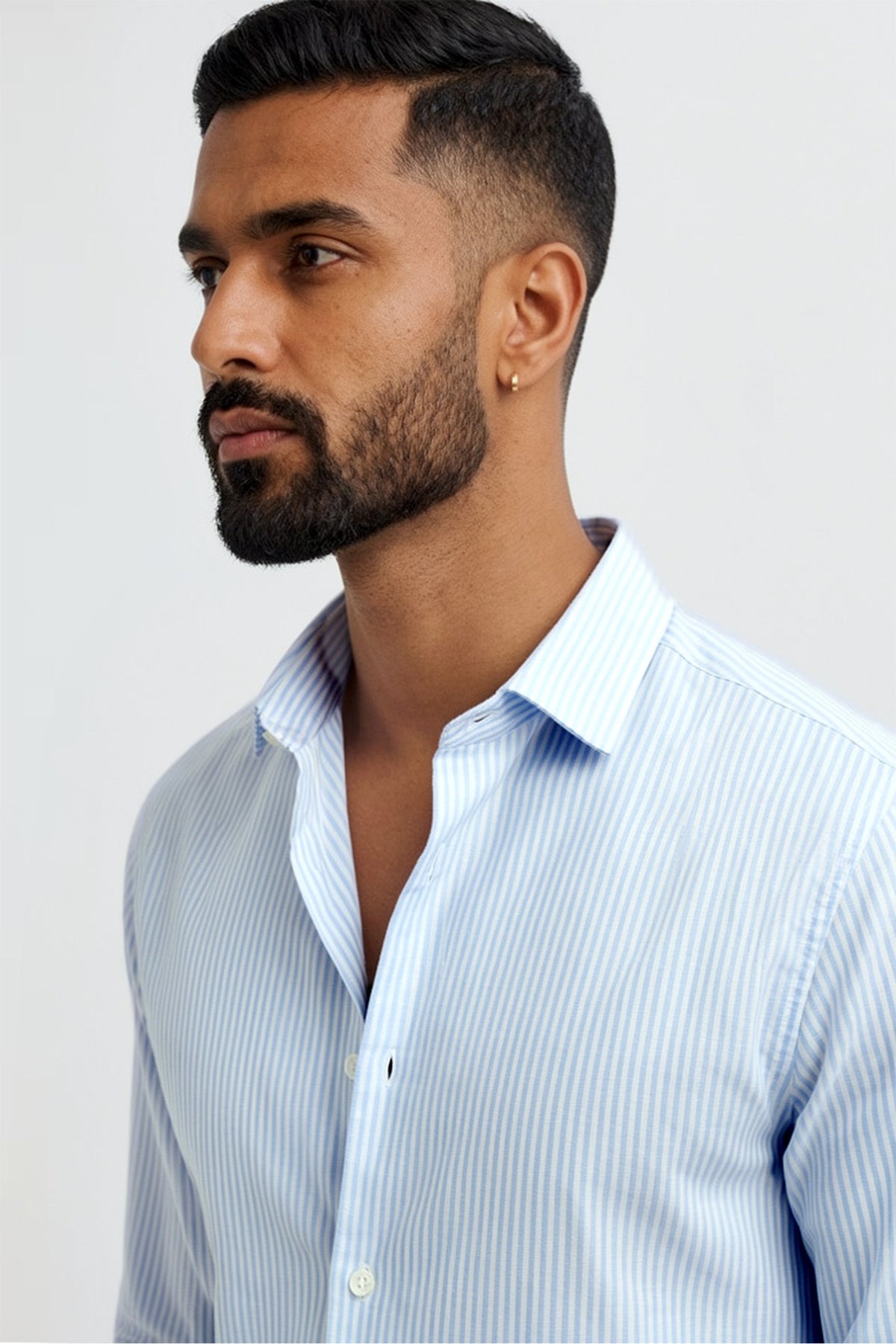 Soft Blue Oxford Stripe Shirt