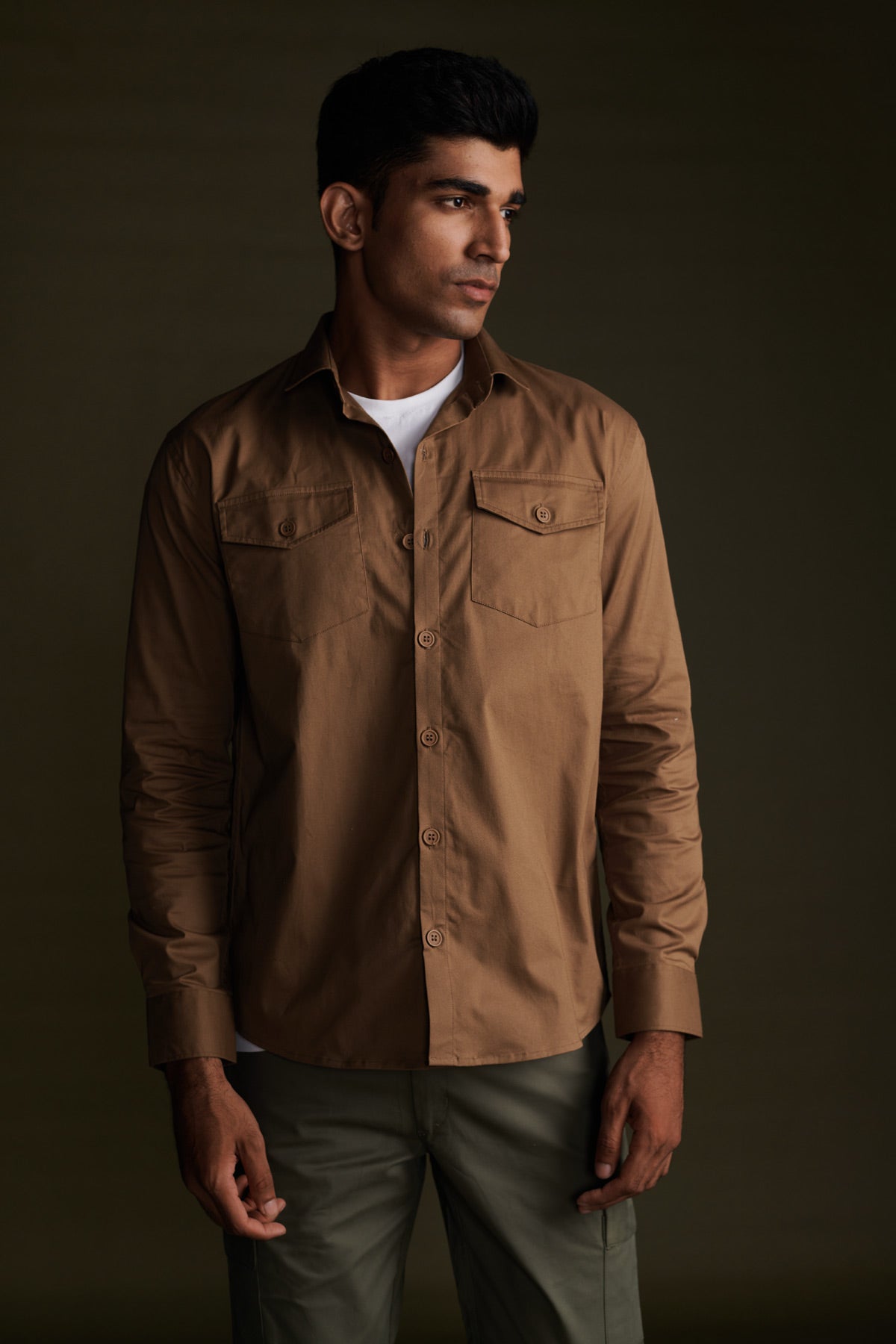 Clay Brown Overshirt Beyours Essentials Private Limited