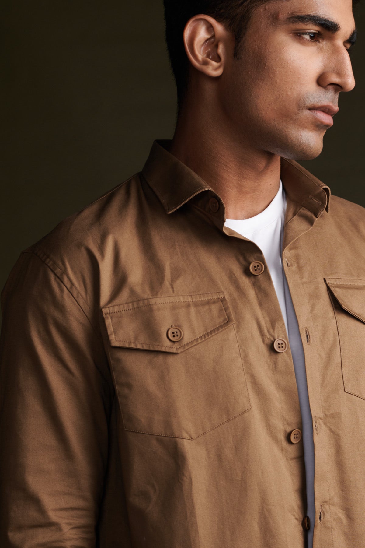 Clay Brown Overshirt Beyours Essentials Private Limited