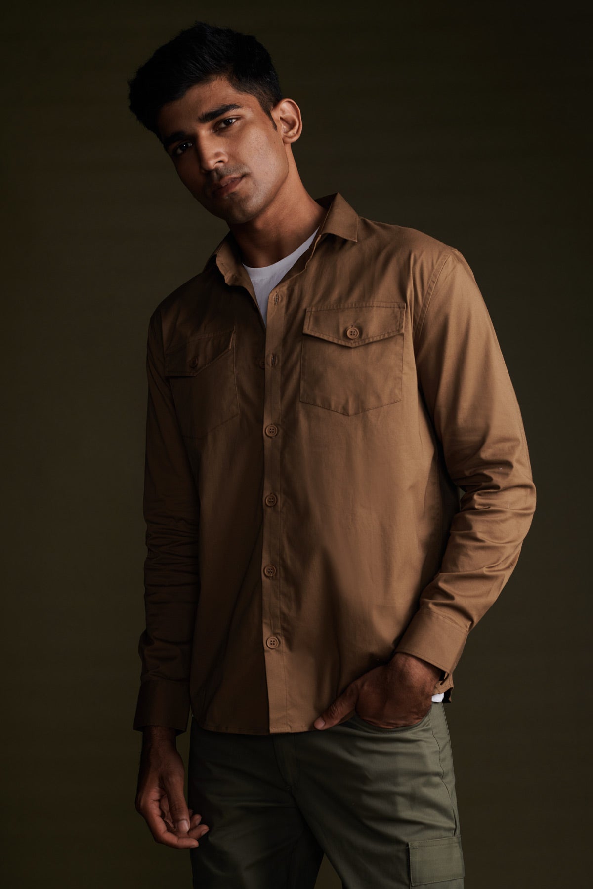 Clay Brown Overshirt Beyours Essentials Private Limited