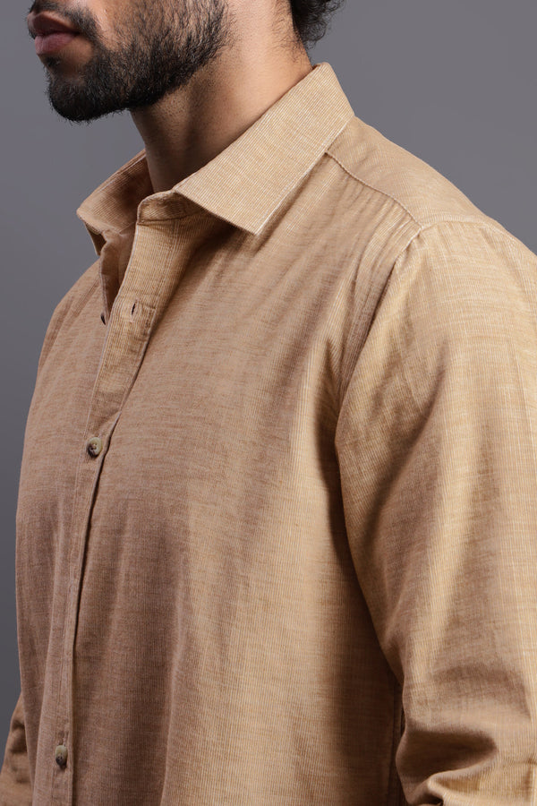Fawn Corduroy Shirt for men — regular fit