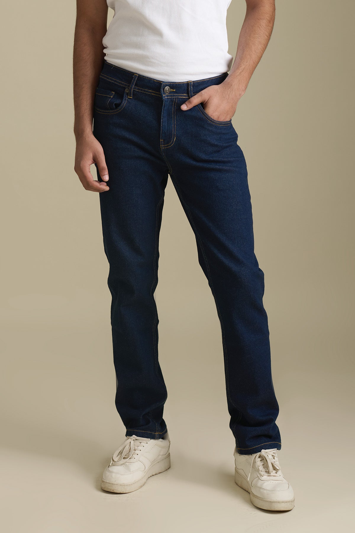 Buy Dark Blue Denim Jeans from Beyours