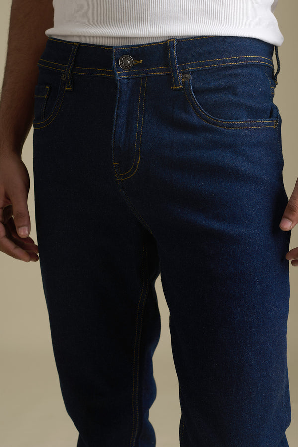 Dark Blue Denim Jeans for men — slim fit