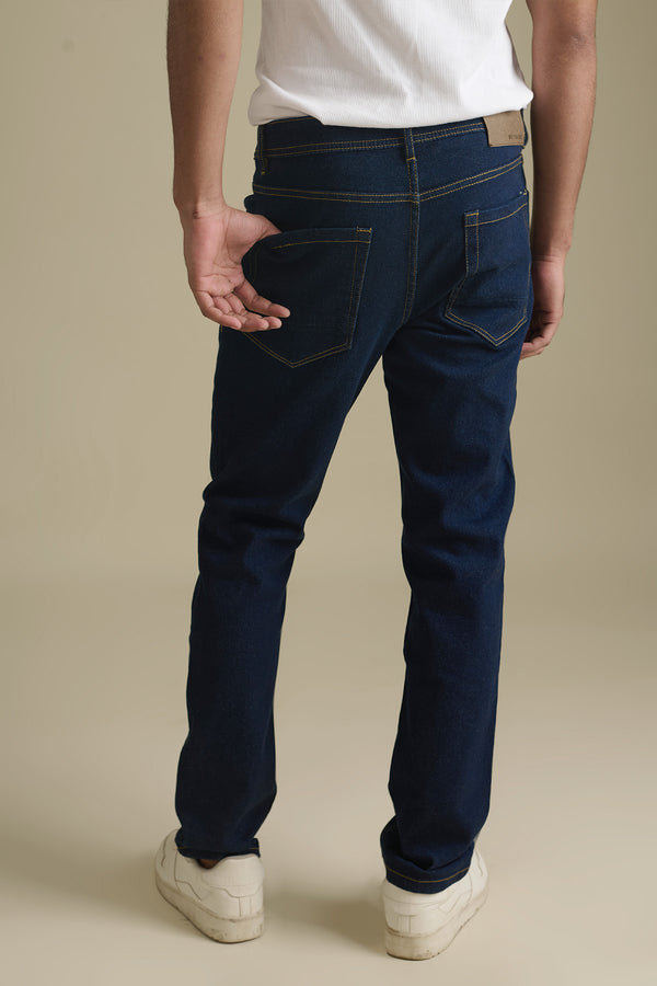 Dark Blue Denim Jeans for men in 98% premium cotton, 2% elastane