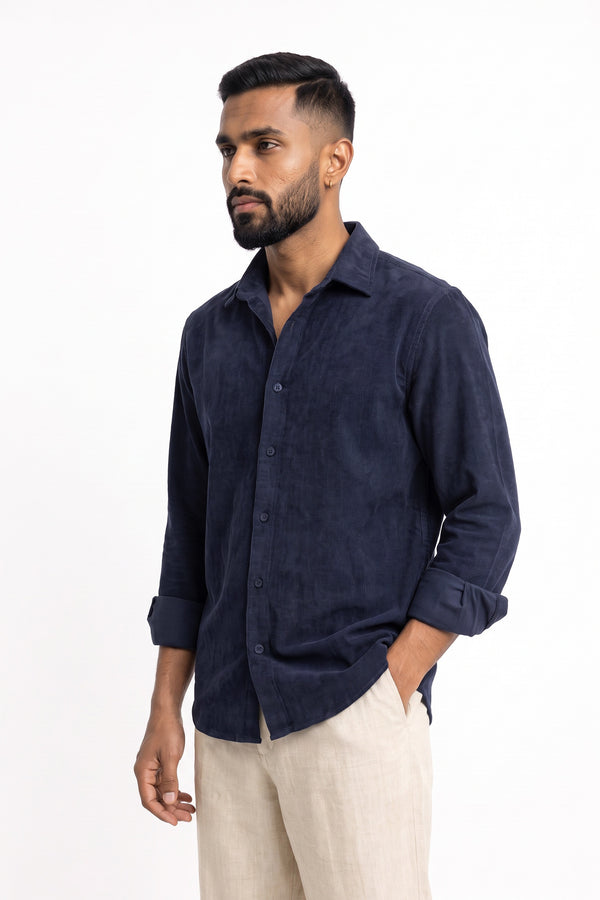 Navy Corduroy Shirt