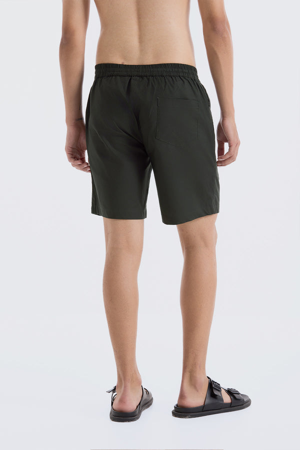 Air Olive Green Shorts for men in 98% Cotton, 2% Elastane - Twill weave