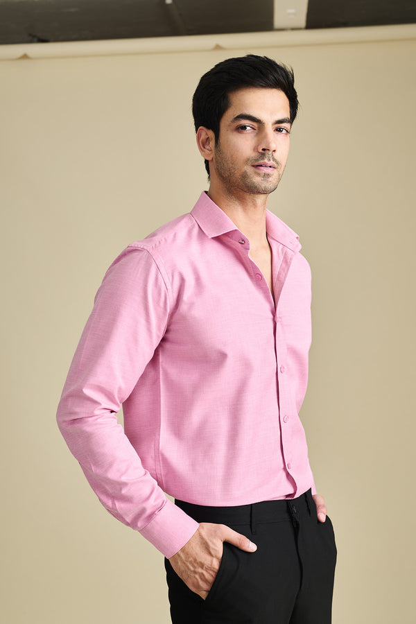 Mellow Mauve Texture Shirt for men in 100% premium cotton