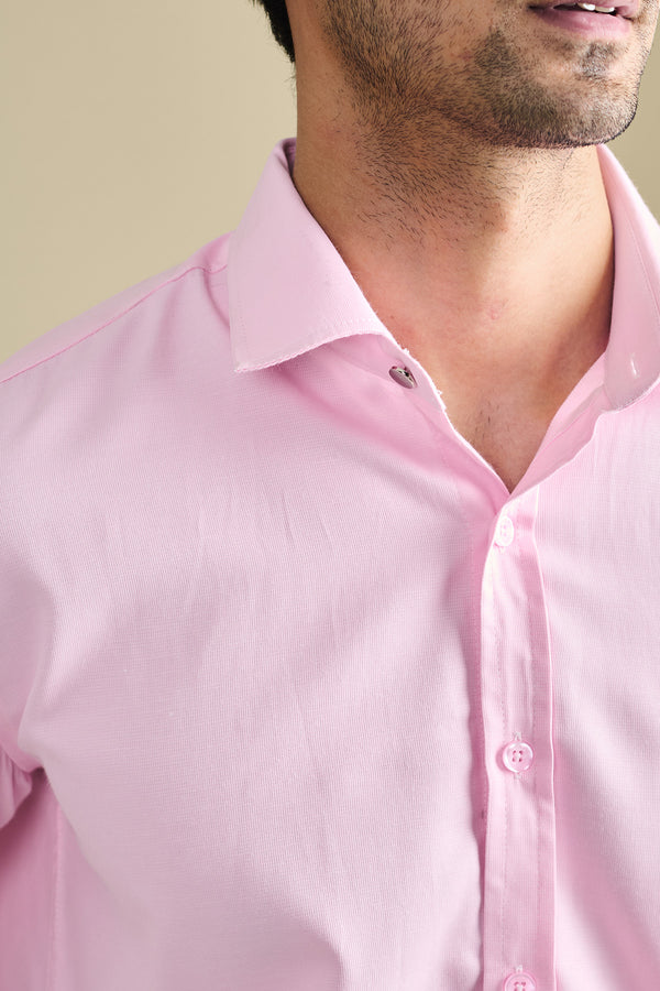 Orchid Pink Texture Shirt for men — regular fit