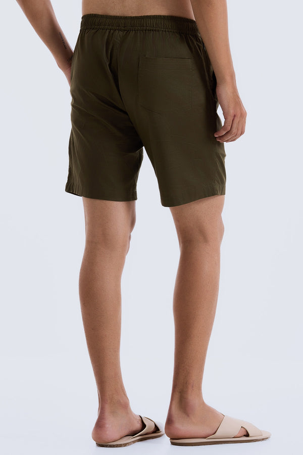 Air Pale Olive Shorts for men in 98% Cotton, 2% Elastane - Twill weave