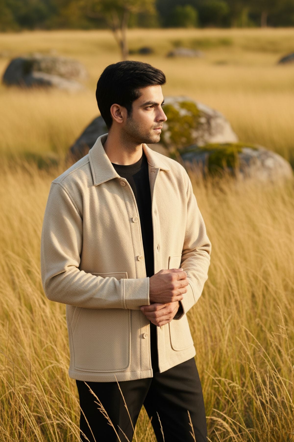 Textured Tan Overshirt