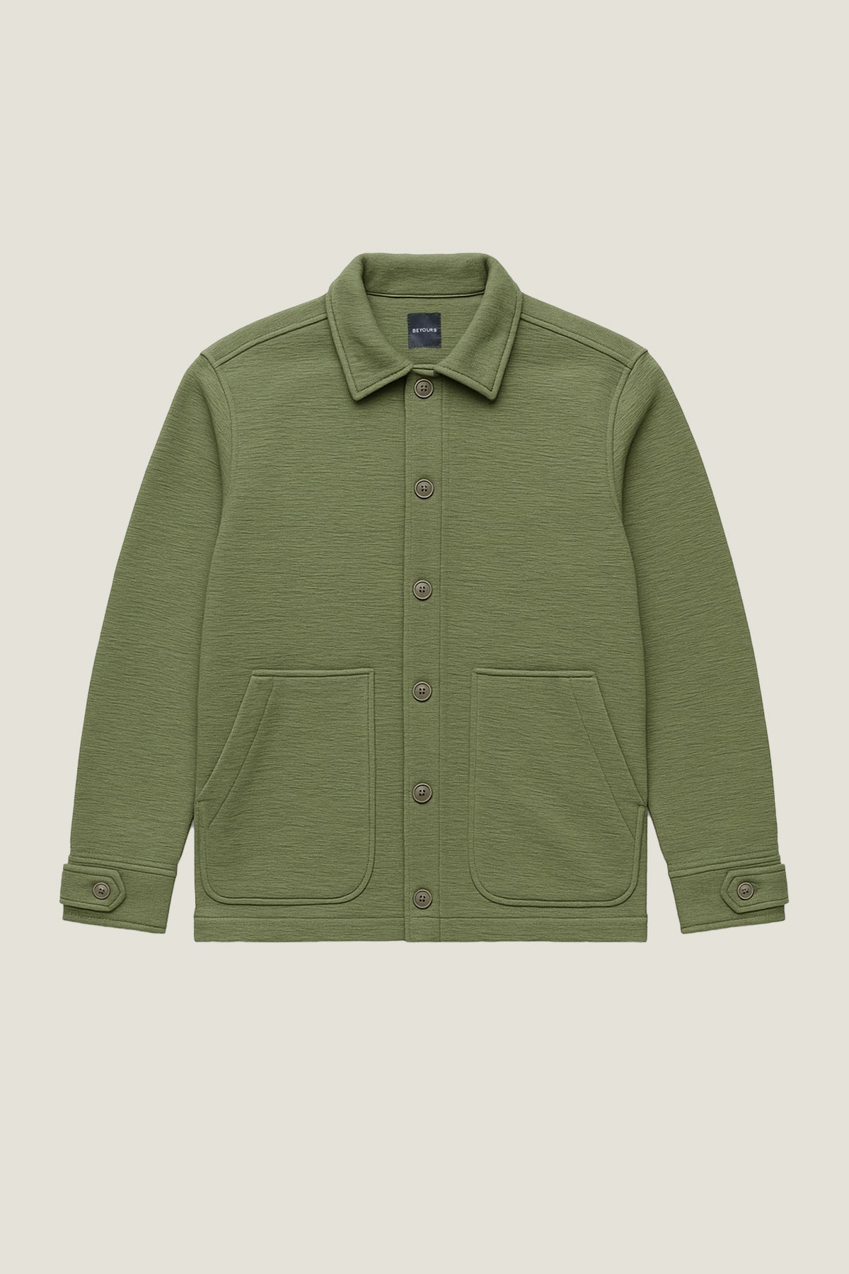 Textured Vintage Olive Overshirt