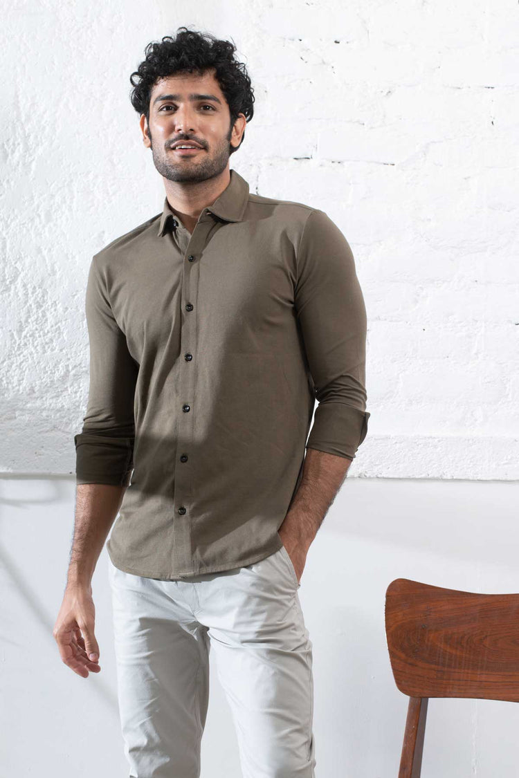 Knit shirt full sleeve