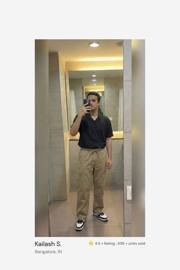 Desert Beige Air Cargo Pants for men in 98% premium cotton, 2% elastane