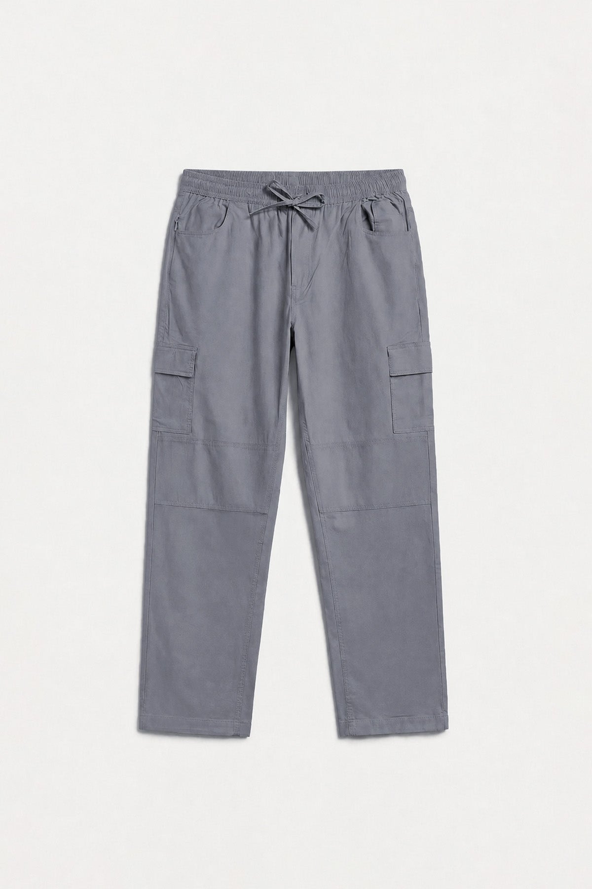 Mild Grey Straight Fit Air Cargo Pants for men in 98% premium cotton, 2% elastane