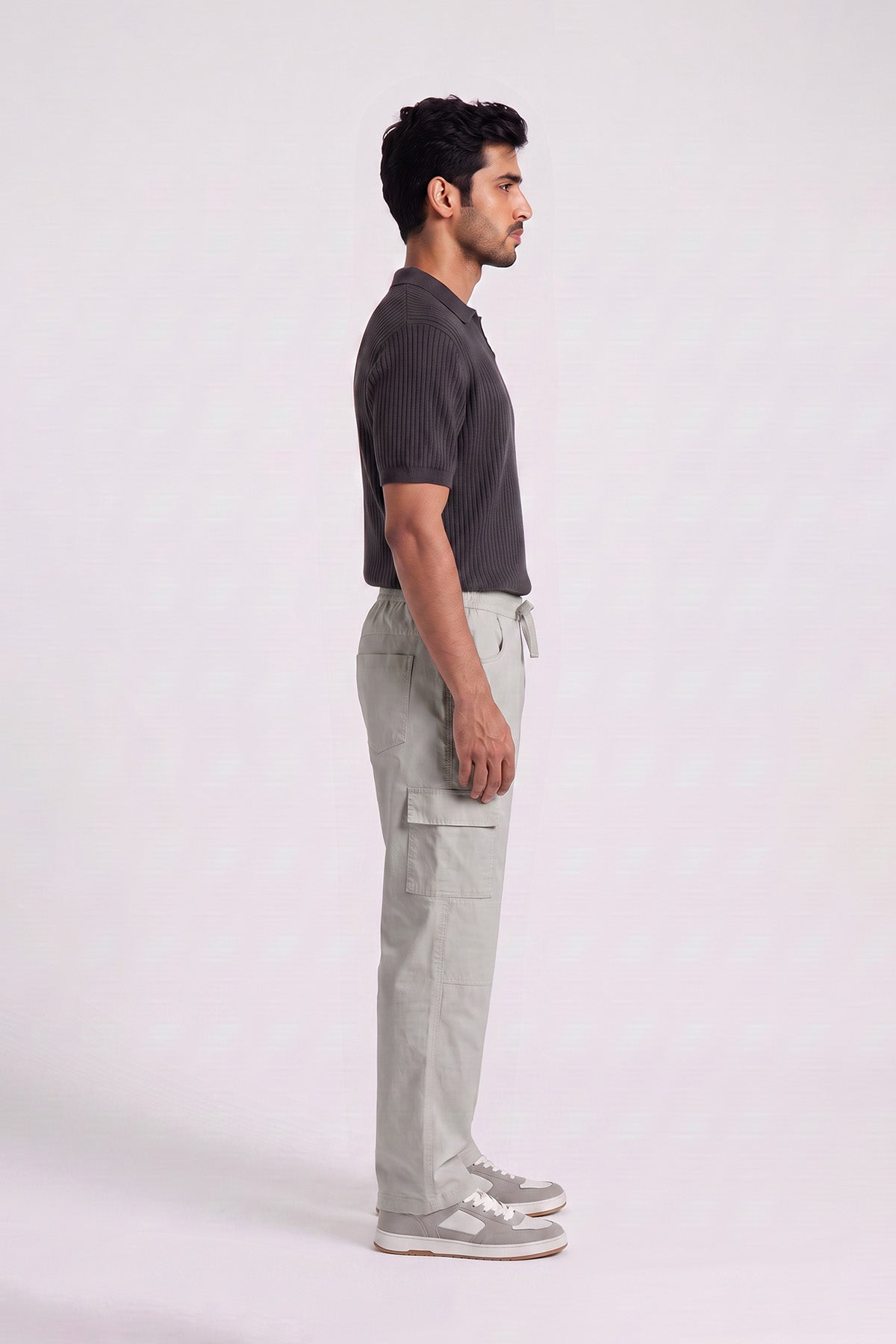 Sage Straight Fit Air Cargo Pants for men — side view showing cargo pocket