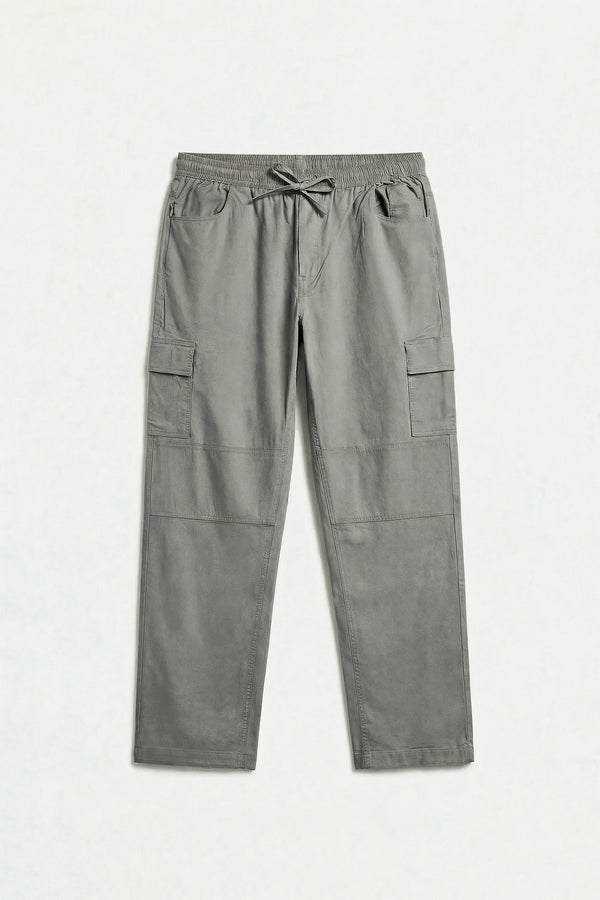 Silver grey Air Cargo Pants for men in 98% premium cotton, 2% elastane