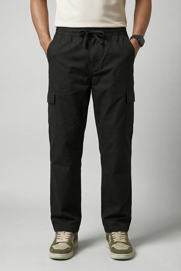 Black Air Cargo Pants for men — regular fit