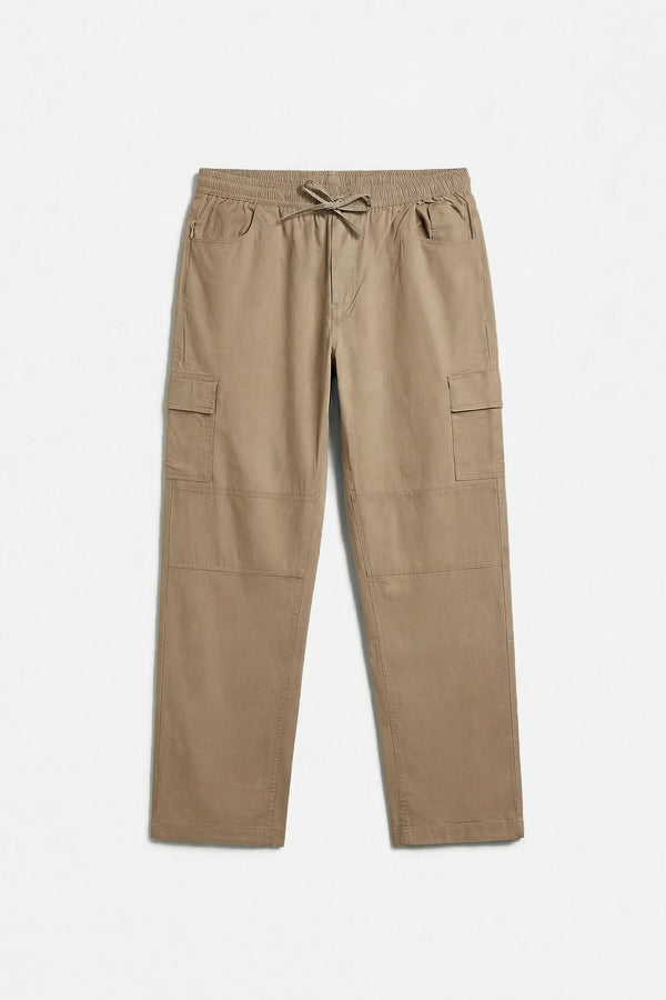 Desert Beige Air Cargo Pants for men in 98% premium cotton, 2% elastane