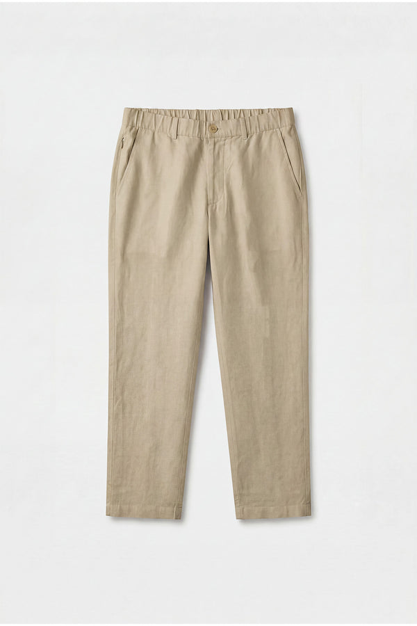 Beige Linen Blend Pant for men in cotton Linen Blend 90% Cotton, 10% Linen