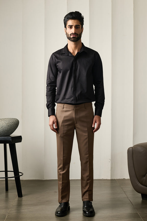 Brown Wood Classic Pant for men — ultra lighteight and stretchable fabric