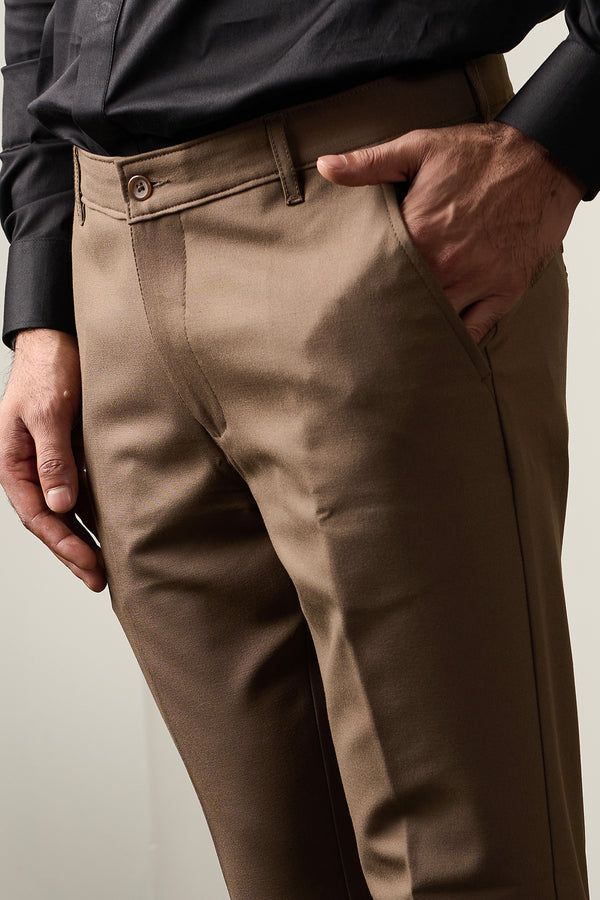 Brown Wood Classic Pant for men — stain straight