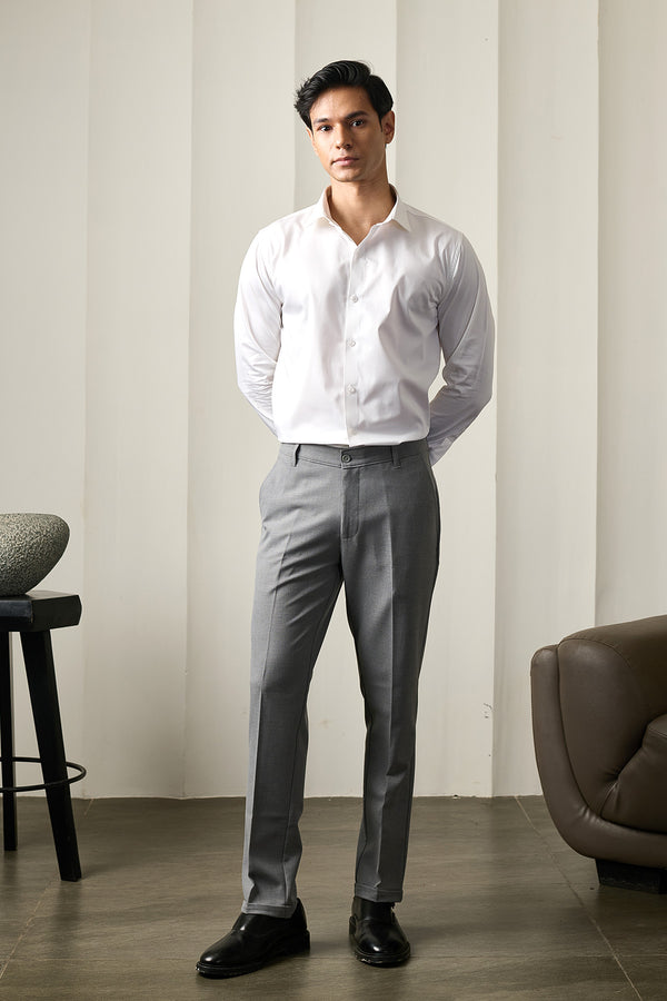 Grey Classic Pant for men in triblend fabric - Viscose, polyester & elastane