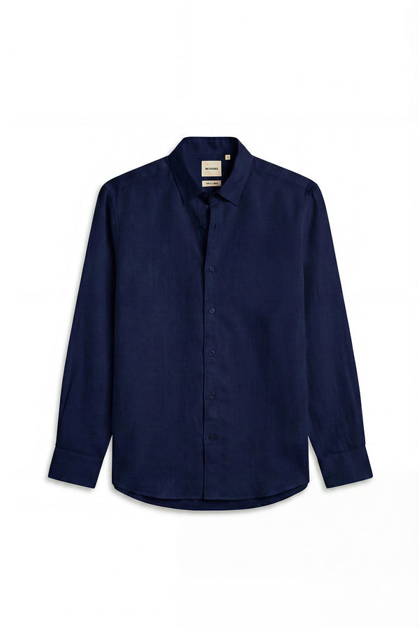 Indigo Sea Linen Shirt for men — breathable and depending on stock availability