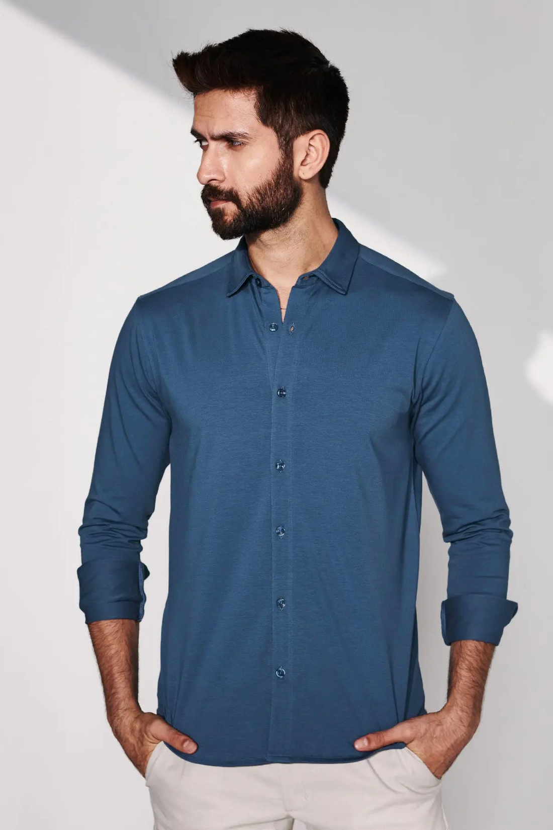 BICOLOR KNIT SHIRTS
