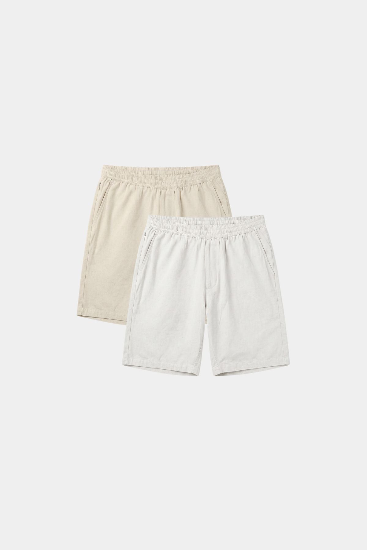 Linen Shorts — Pack of 2 for men in a cotton linen blend - 90% Cotton, 10% Linen