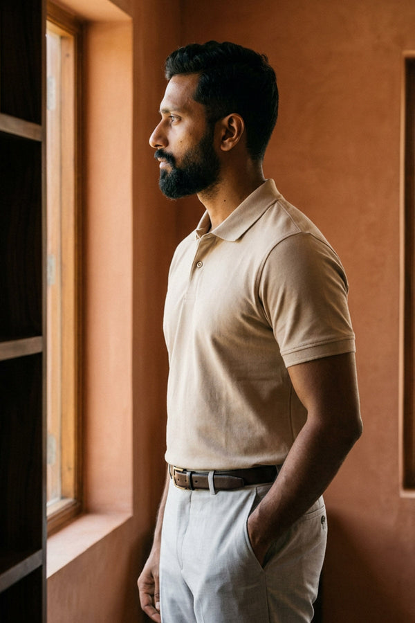 Lunar Beige Nxt Gen Polo T-Shirt for Men - Beyours