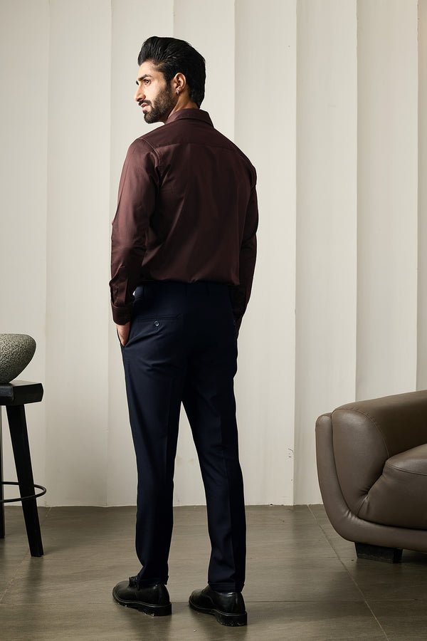Navy Classic Pant for men in triblend fabric - Viscose, polyester & elastane
