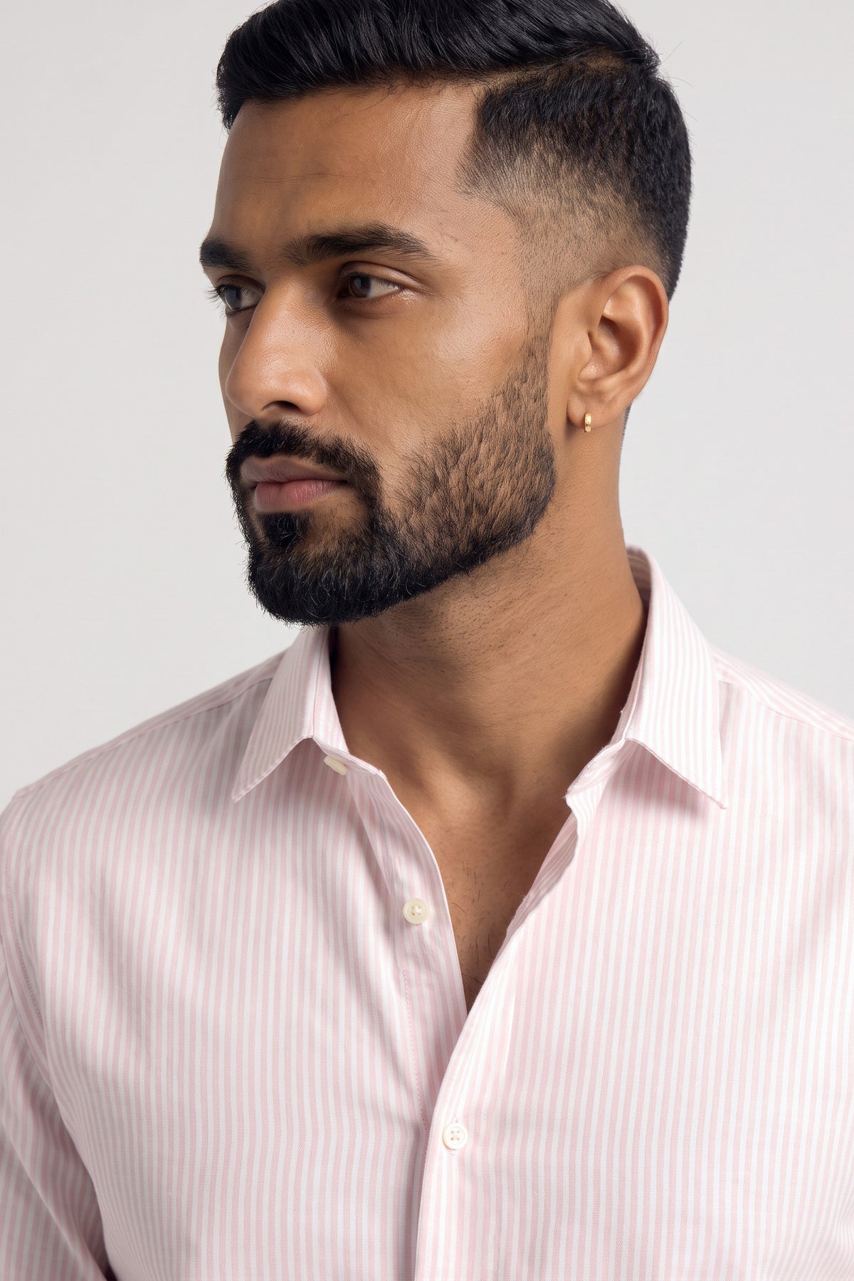 Dusty Rose Oxford Stripe Shirt