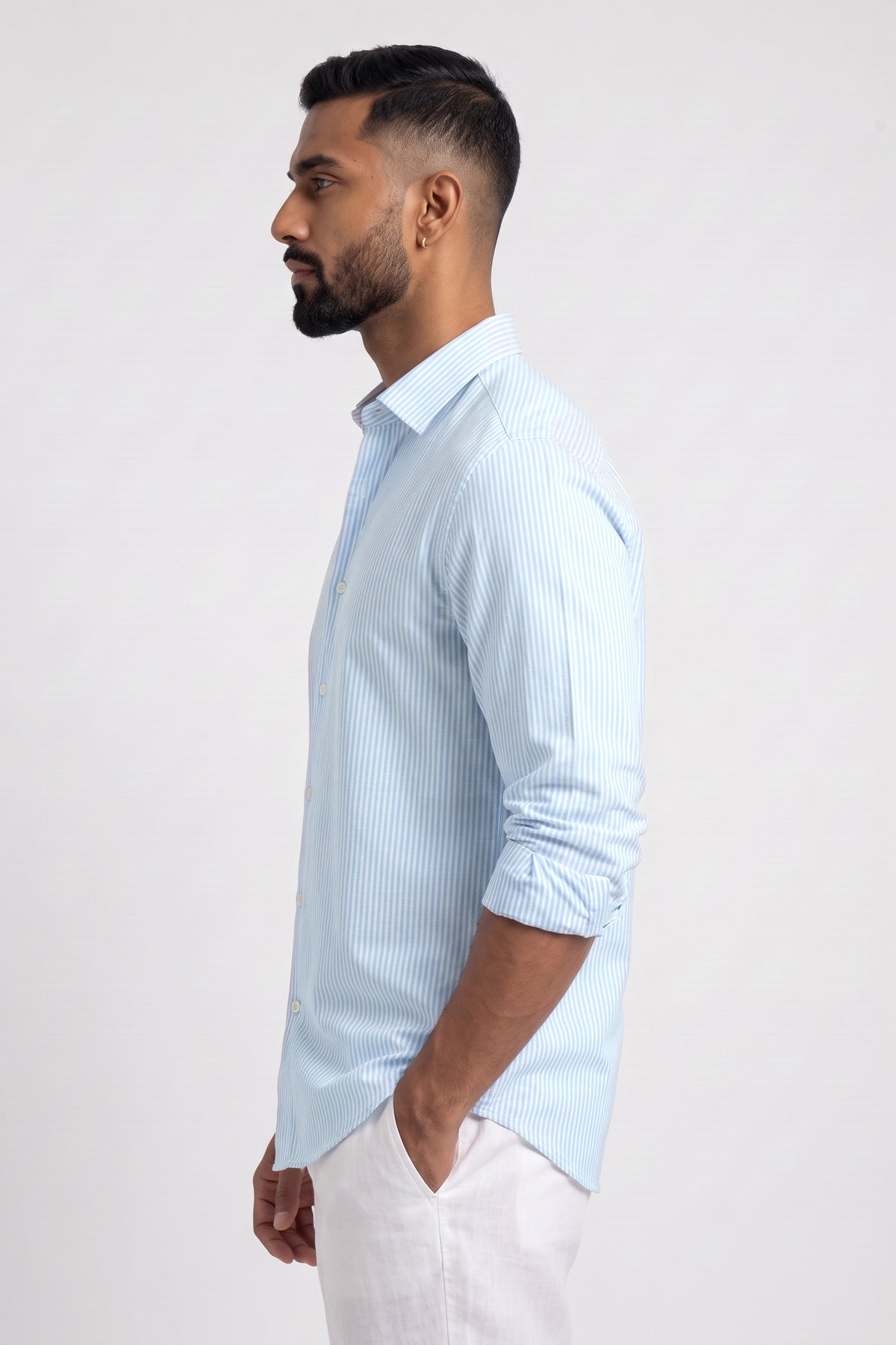 Soft Blue Oxford Stripe Shirt
