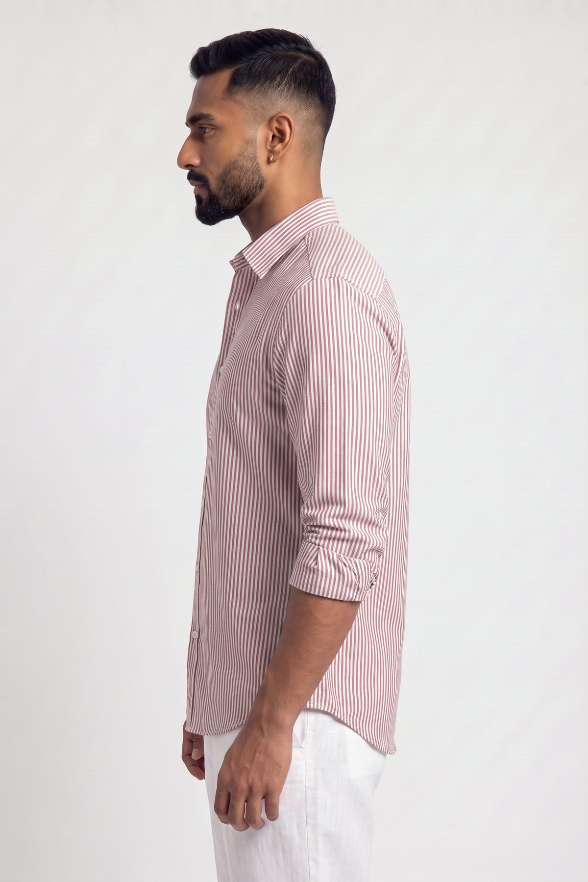 Burgundy Oxford Stripe Shirt
