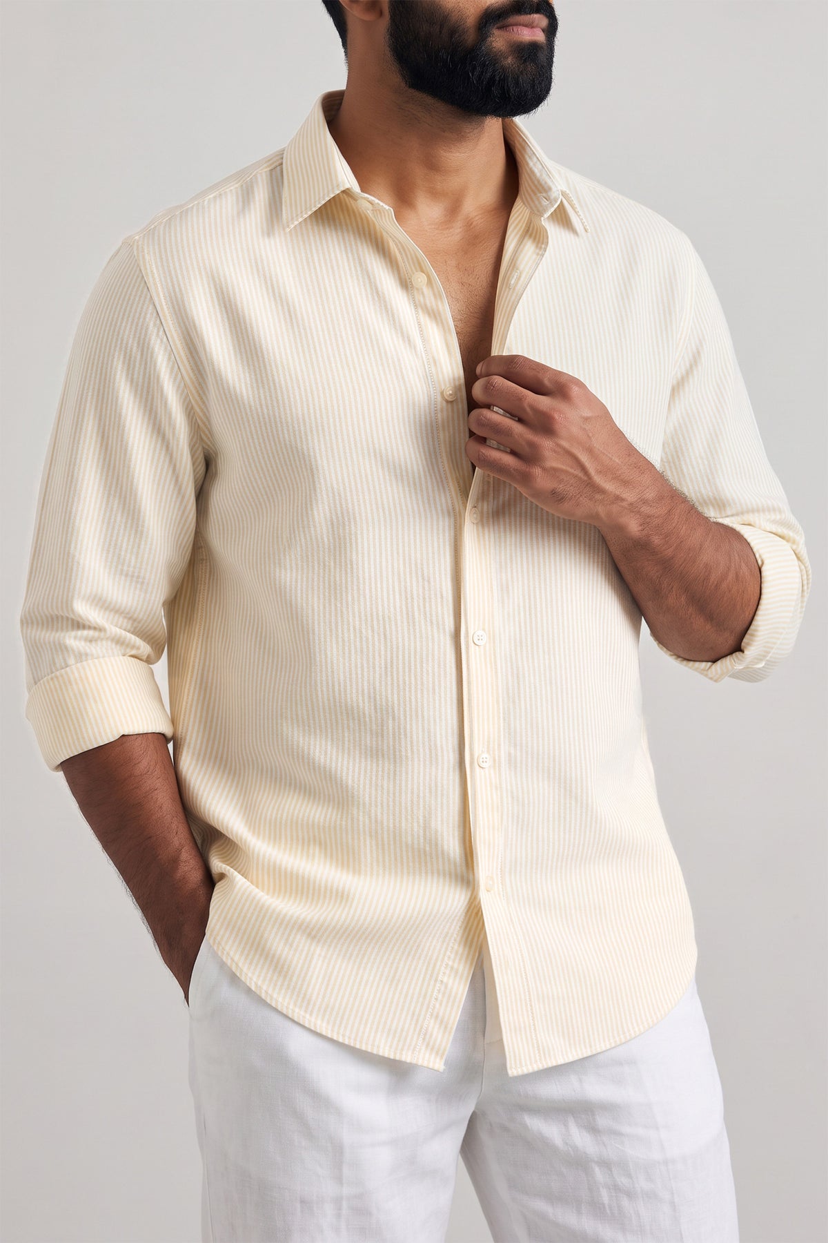 Butter Yellow Oxford Stripe Shirt