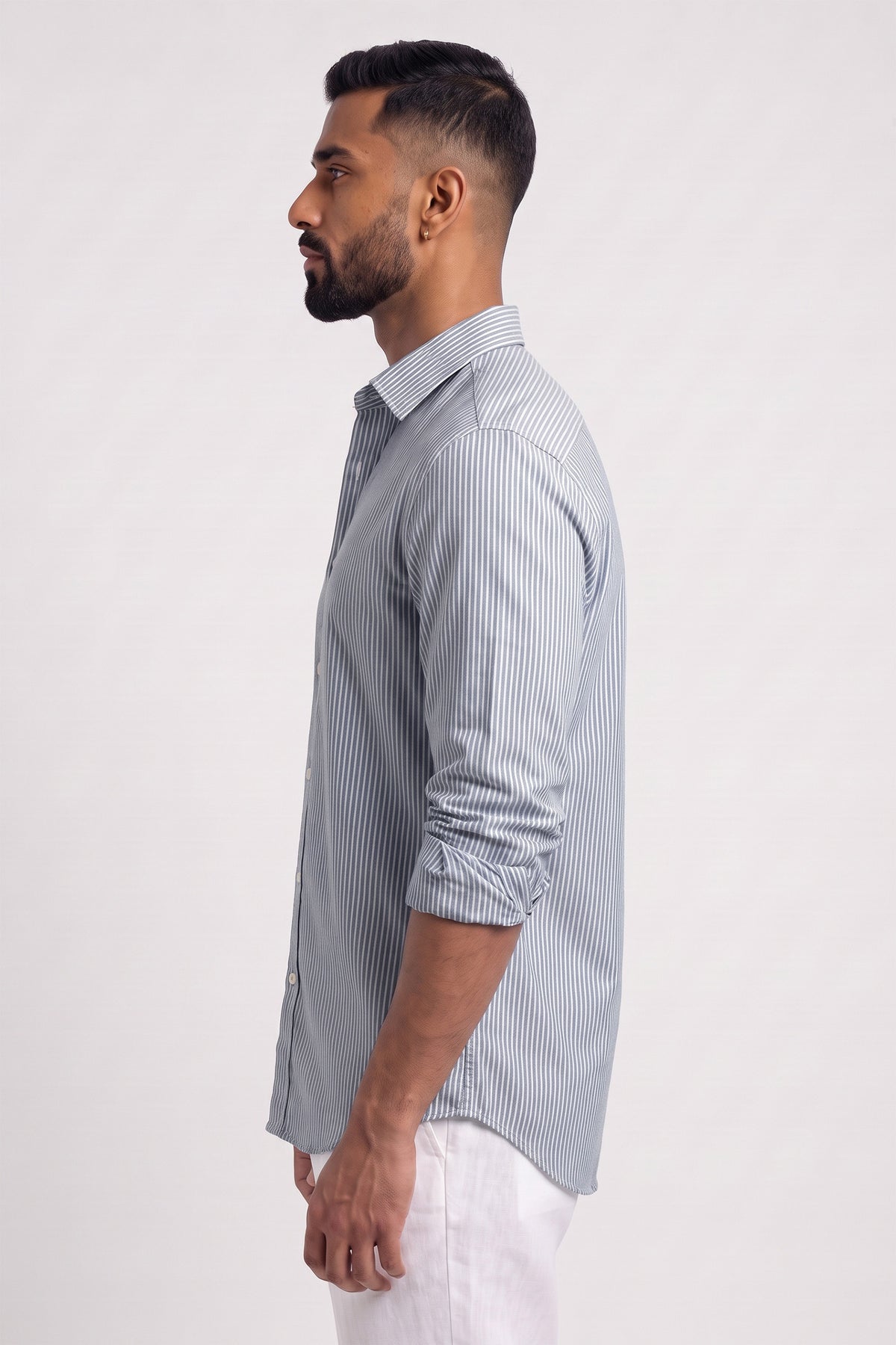 Indigo Blue Oxford Stripe Shirt