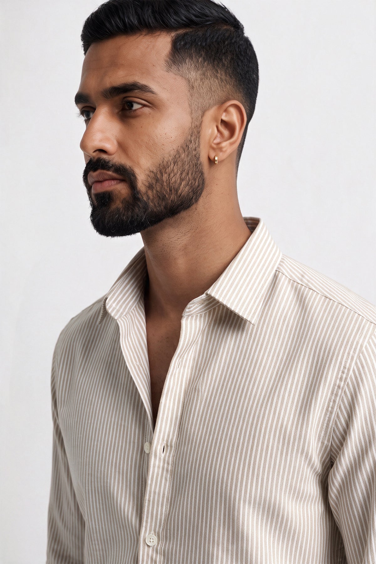 Oat Beige Oxford Stripe Shirt