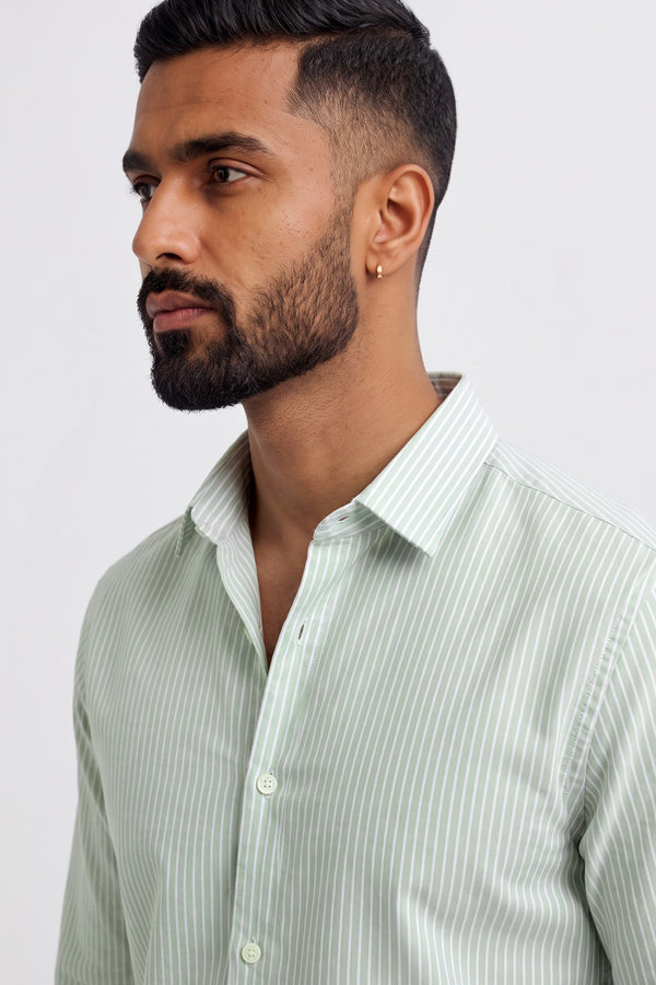Sage Mist Oxford Stripe Shirt